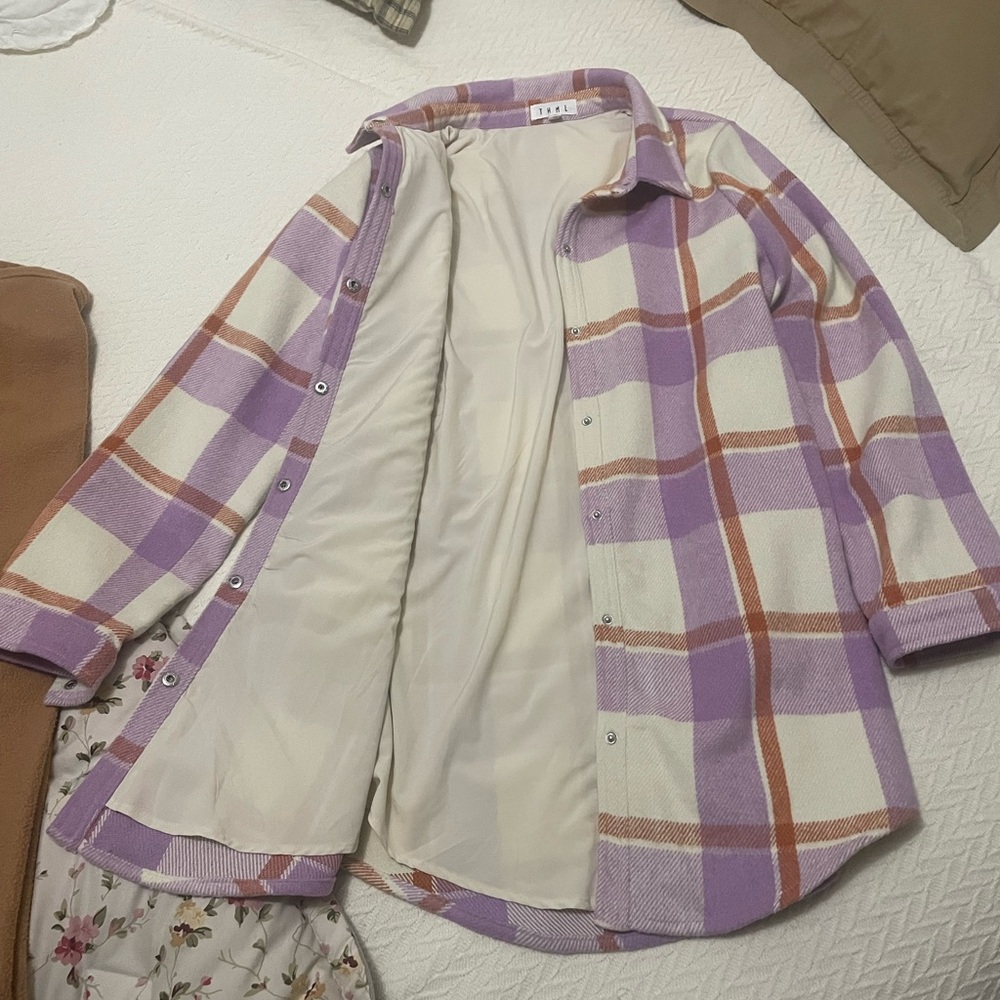 Oversized long shirt jacket LARGE true to size Never worn